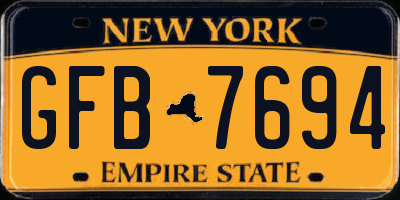 NY license plate GFB7694