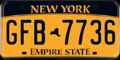NY license plate GFB7736