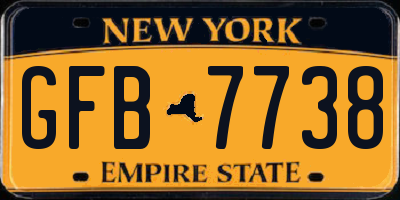 NY license plate GFB7738