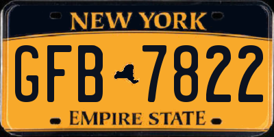 NY license plate GFB7822
