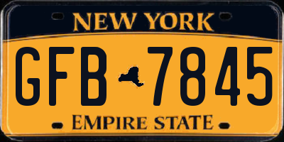 NY license plate GFB7845