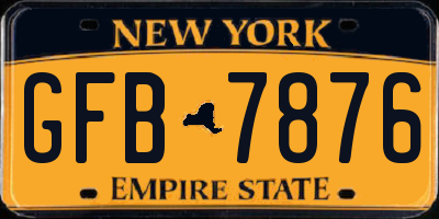 NY license plate GFB7876