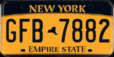 NY license plate GFB7882