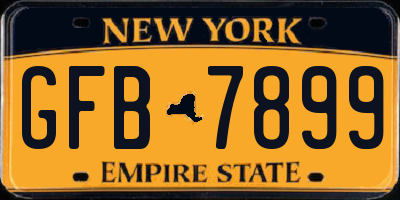 NY license plate GFB7899