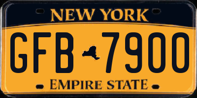 NY license plate GFB7900