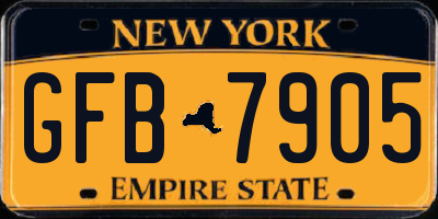 NY license plate GFB7905