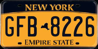 NY license plate GFB8226