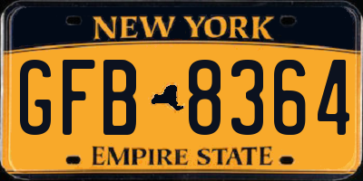 NY license plate GFB8364
