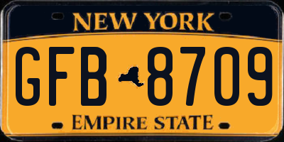 NY license plate GFB8709