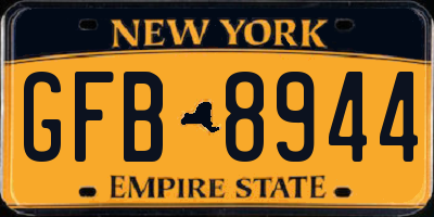 NY license plate GFB8944