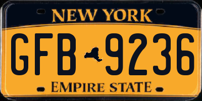 NY license plate GFB9236