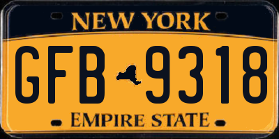 NY license plate GFB9318