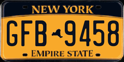 NY license plate GFB9458