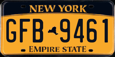 NY license plate GFB9461