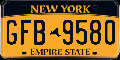 NY license plate GFB9580