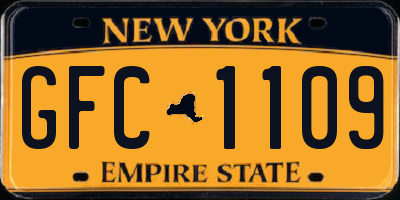 NY license plate GFC1109