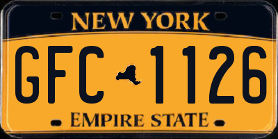 NY license plate GFC1126