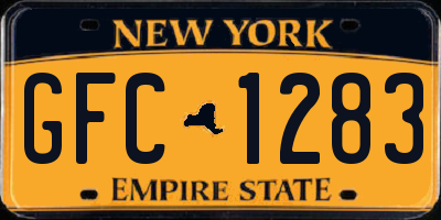 NY license plate GFC1283