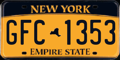 NY license plate GFC1353