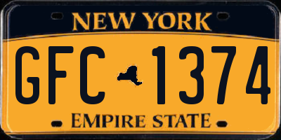 NY license plate GFC1374
