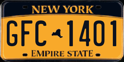 NY license plate GFC1401