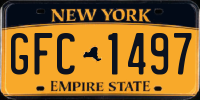 NY license plate GFC1497
