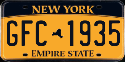 NY license plate GFC1935