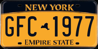 NY license plate GFC1977
