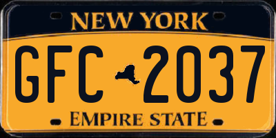 NY license plate GFC2037