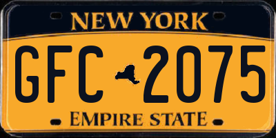 NY license plate GFC2075