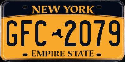 NY license plate GFC2079