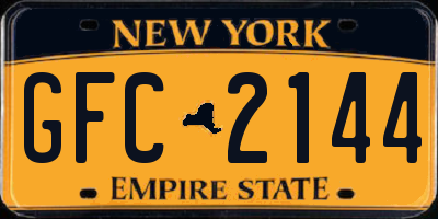 NY license plate GFC2144