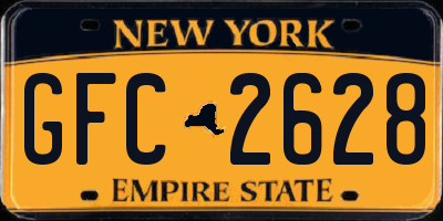 NY license plate GFC2628