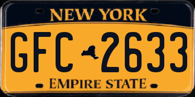 NY license plate GFC2633