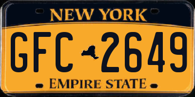 NY license plate GFC2649
