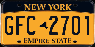 NY license plate GFC2701