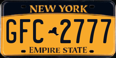 NY license plate GFC2777