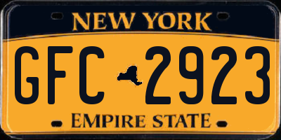 NY license plate GFC2923