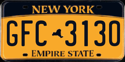 NY license plate GFC3130