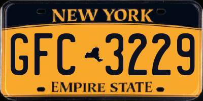 NY license plate GFC3229