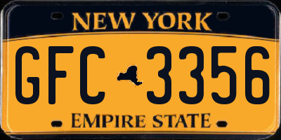 NY license plate GFC3356