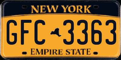 NY license plate GFC3363