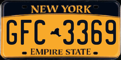 NY license plate GFC3369