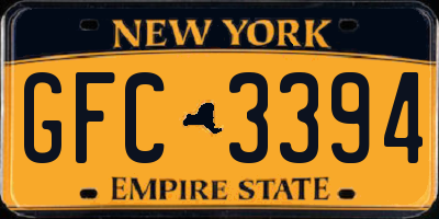 NY license plate GFC3394