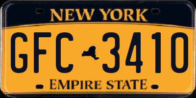 NY license plate GFC3410