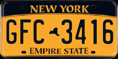 NY license plate GFC3416