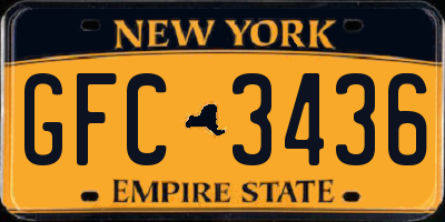 NY license plate GFC3436