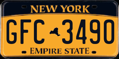 NY license plate GFC3490