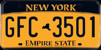 NY license plate GFC3501