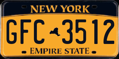 NY license plate GFC3512